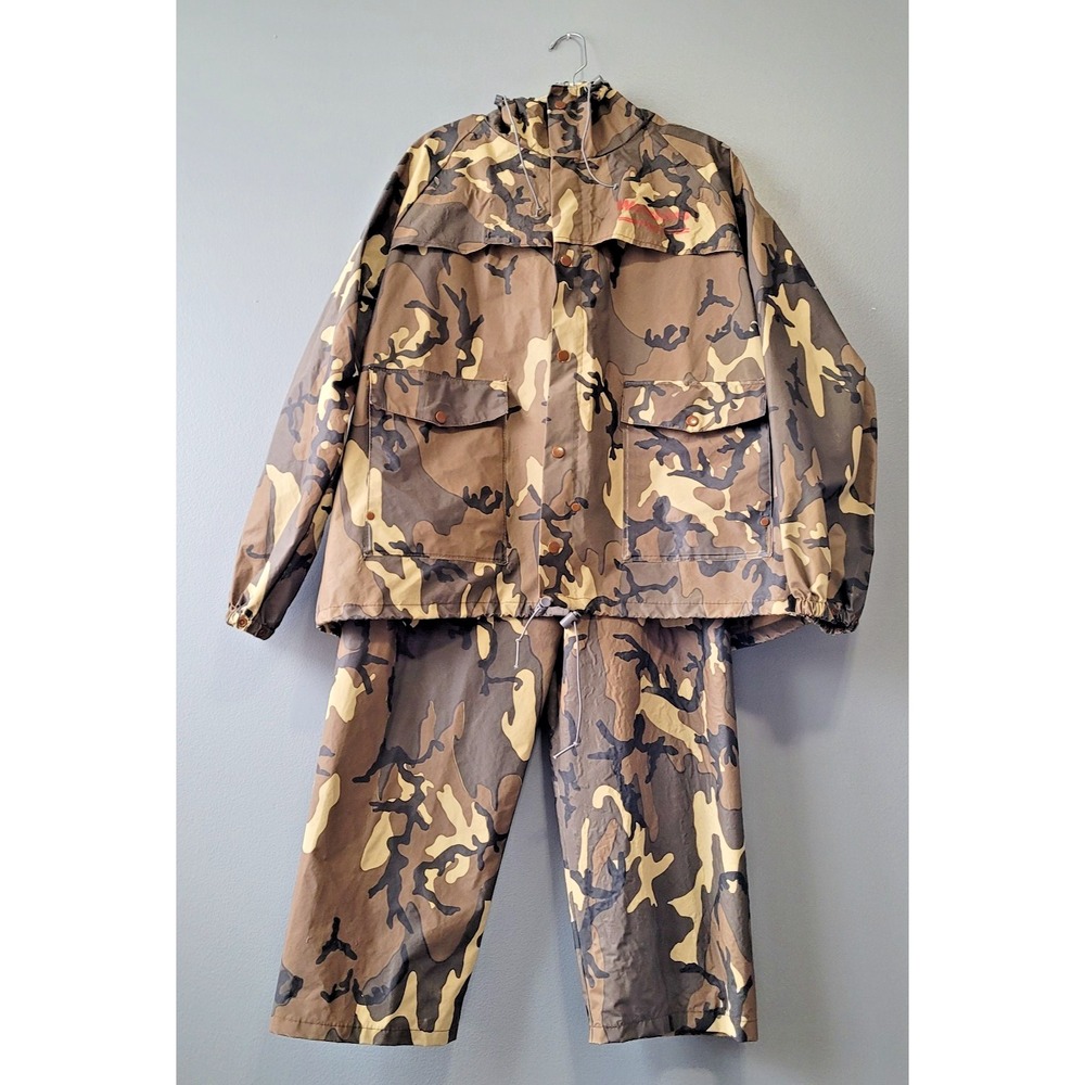 Wetskins Dry Wear Rain Suit UnisexMed Brown Camo Waterproof Jacket Pants Hunting